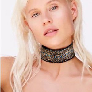 Free People Jewelry Ethnic Embroidered Choker Sexy Necklace Hamsa Charm